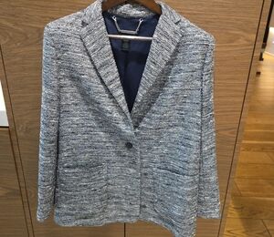 Women's Gray Tweed Blazer Marc By MARC JACOB Metallic Strass High Shine